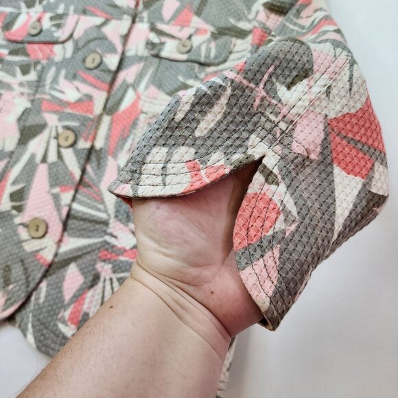 Ruby Rd Jacket Blazer S Textured Cotton Stretch Abstract Coastal Button Office - Picture 9 of 10